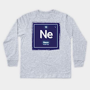 The periodic table - Neon - blue Kids Long Sleeve T-Shirt